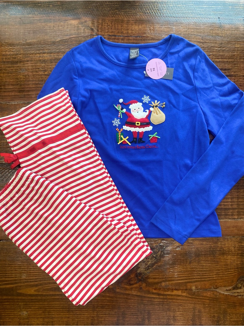 NWT Copper Key Girls Christmas Santa Pajama Set Size 16/12